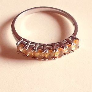 GENUINE YELLOW SAPPHIRE 7 STONE RING .925 STERLING SILVER 1.60ctw